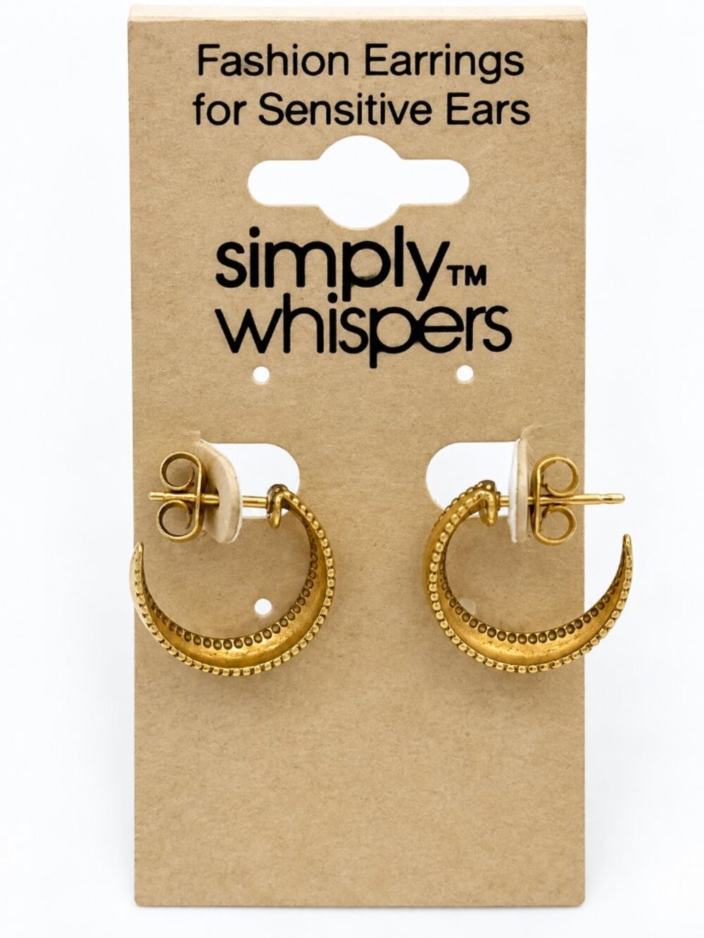 Simply Whispers NWT Gold Tone Hoop Earrings for Sensitive Ears